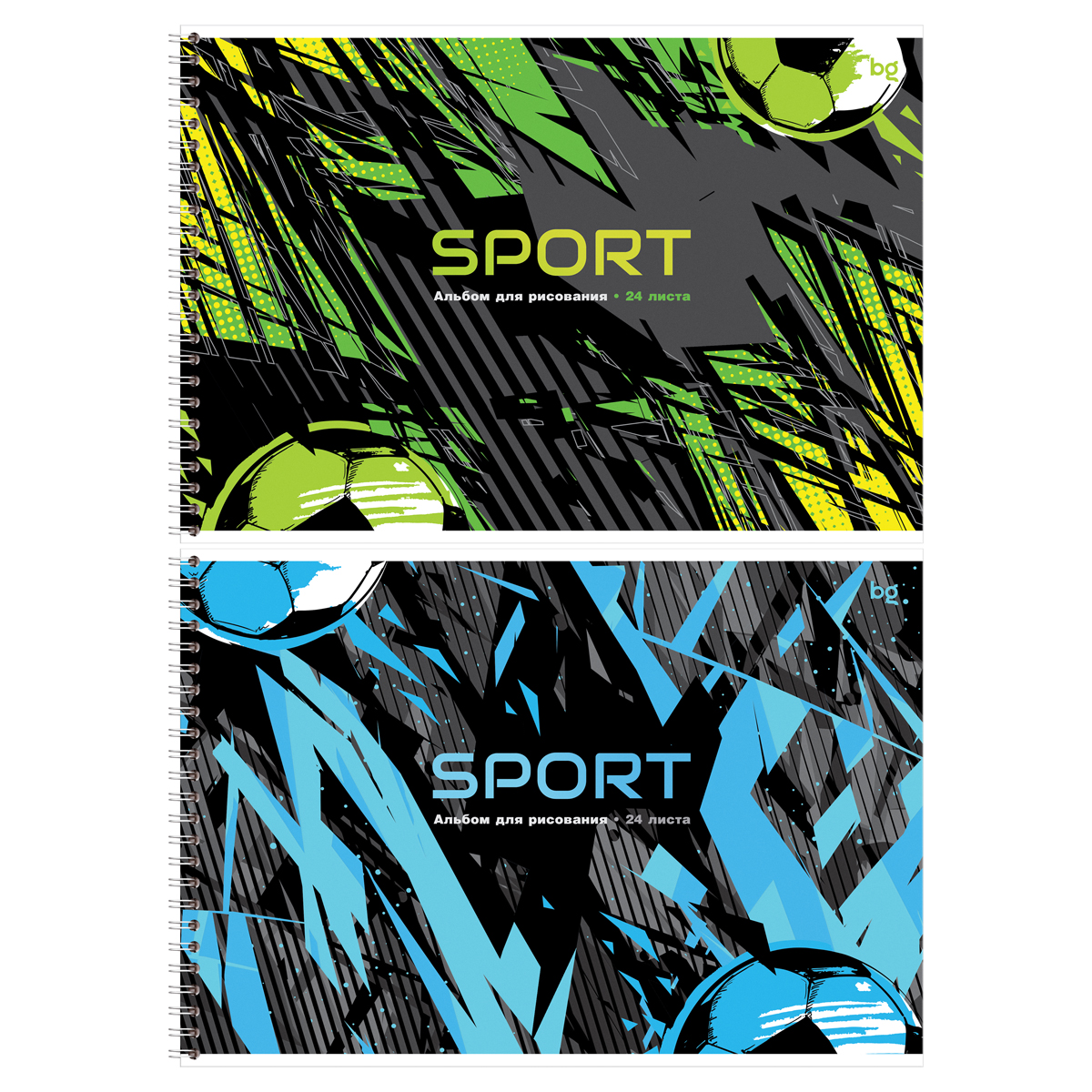 Альбом для рисования А4 24л гребень Sport ассорти 100гм2 BG АР4гр24 08626 муж 108₽