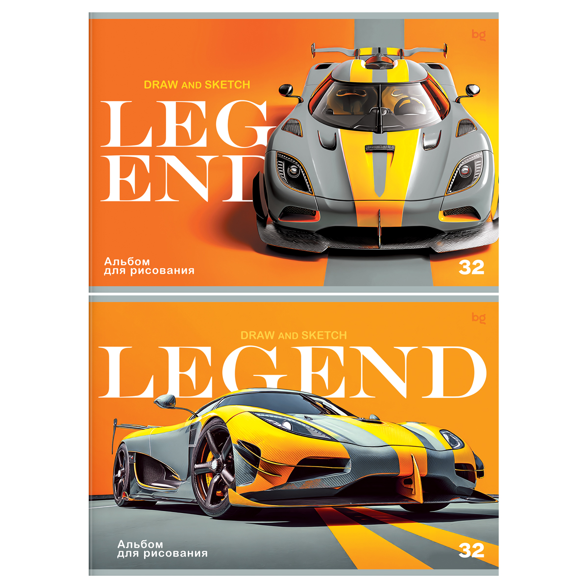 Альбом для рисования А4 32л скрепка меловкартон Legend ассорти 100гм2 BG АР4ск32 06393 муж 116₽