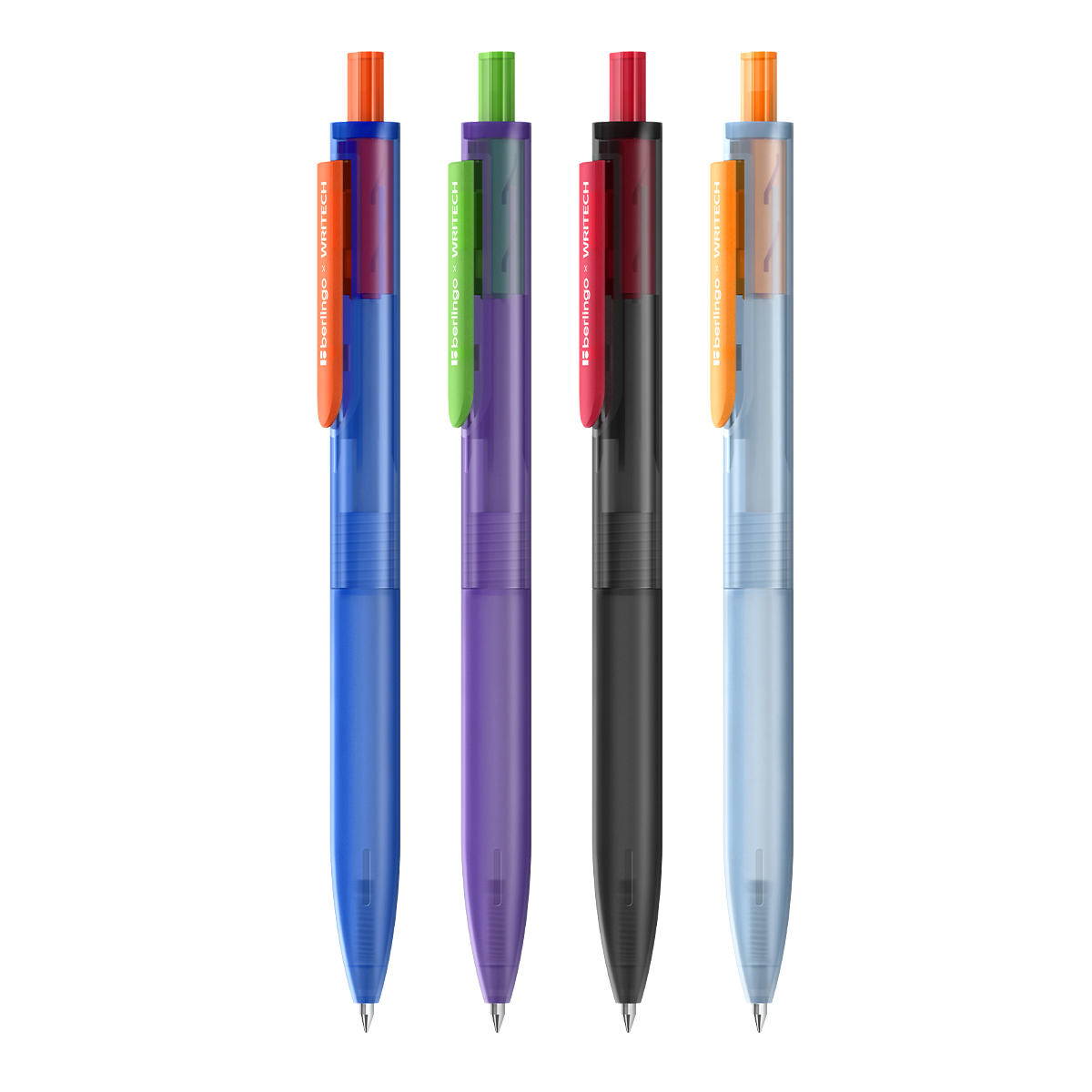 Ручка шариковая автоматическая синяя 07мм Writechx105 silent click ассорти BERLINGO CBm_77516 95₽