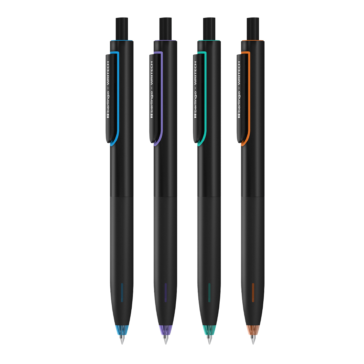 Ручка шариковая автоматическая синяя 07мм Writechx100 silent click ассорти BERLINGO CBm_77515 93₽