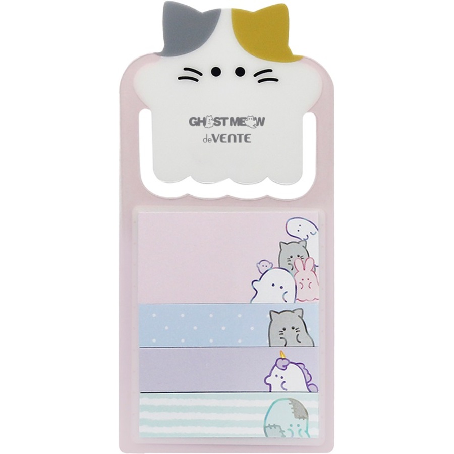 Блок клейкий 12х50мм 25х50мм 20л 4шт Ghost Meow белый котенок deVENTE 2010519 56₽