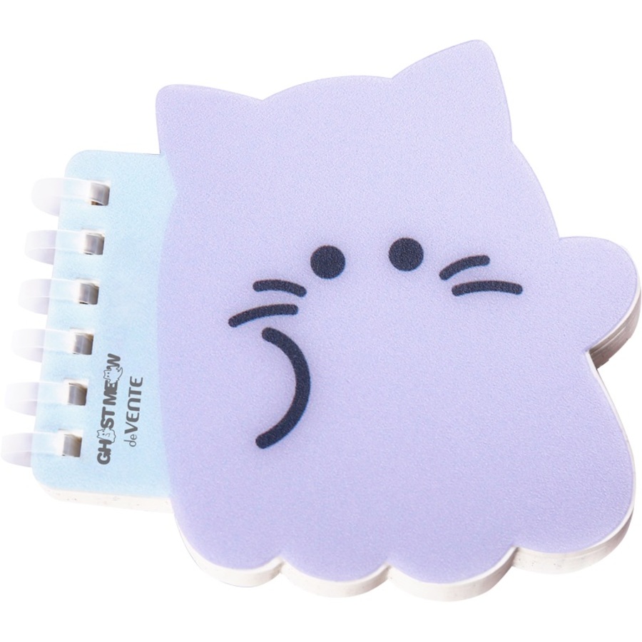 Блокнот А7 80л линия спираль пластобл Ghost Meow серый котенок deVENTE 2350500 87₽