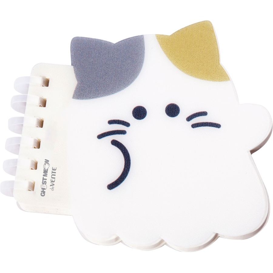 Блокнот А7 80л линия спираль пластобл Ghost Meow белый котенок deVENTE 2350501 87₽