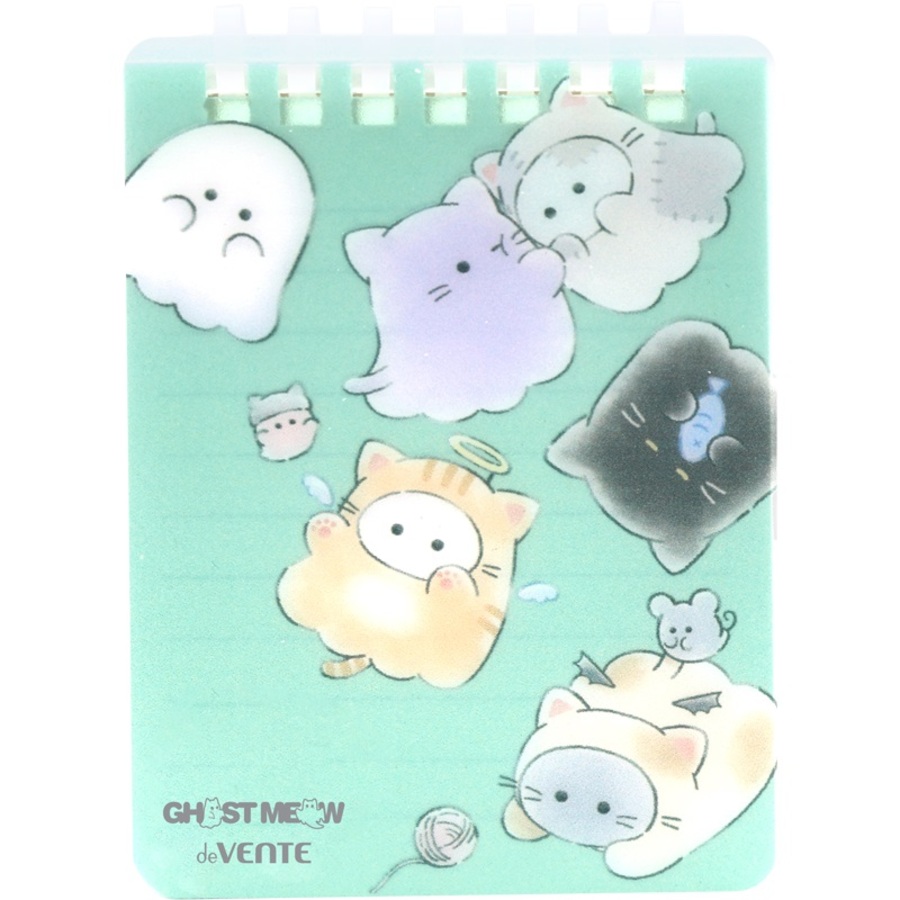 Блокнот А7 80л линия спираль пластобл Ghost Meow deVENTE 2350502 95₽