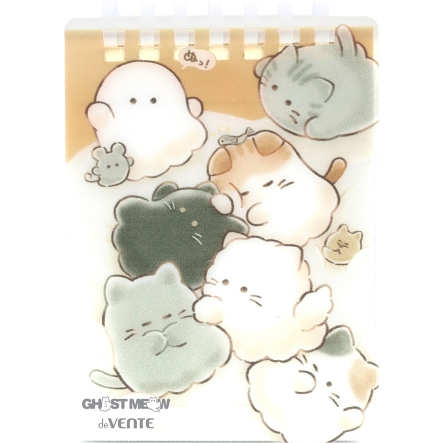 Блокнот А7 80л линия спираль пластобл Ghost Meow deVENTE 2350503 95₽