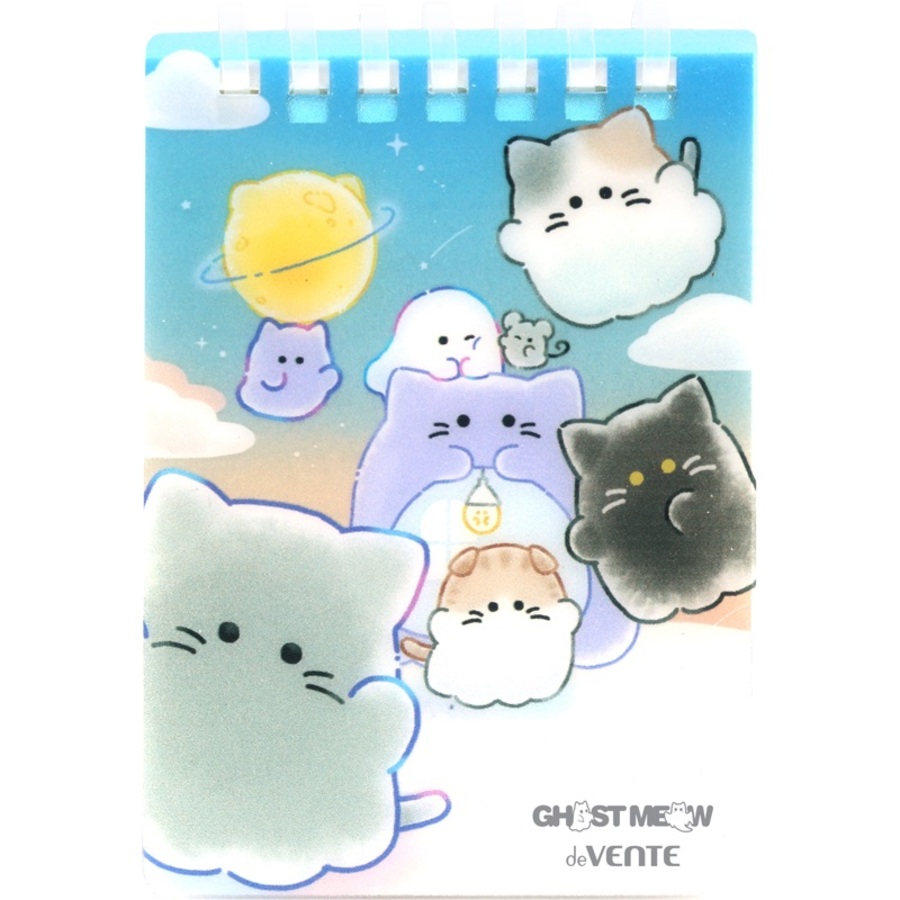 Блокнот А7 80л линия спираль пластобл Ghost Meow deVENTE 2350504 95₽