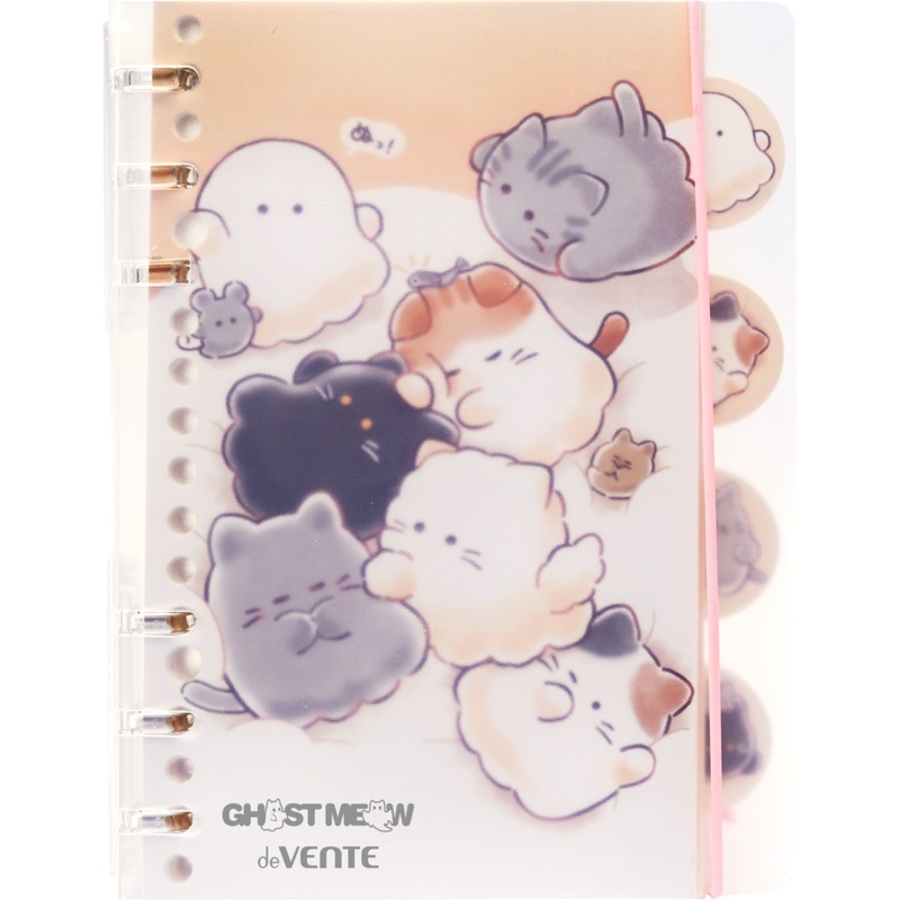 Блокнот В6 40л линия спираль пластобл Ghost Meow разделители резинка deVENTE 2350507 145₽