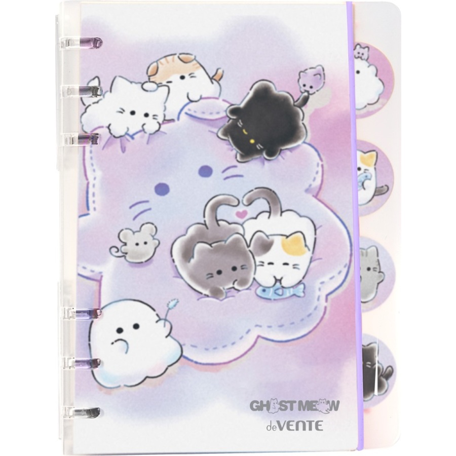 Блокнот В6 40л линия спираль пластобл Ghost Meow разделители резинка deVENTE 2350509 145₽
