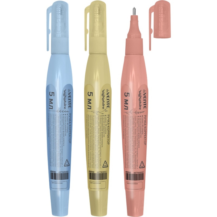 Корректор карандаш 5мл мет.нак. sigNATURE быстросохнущий ассорти deVENTE 4060503