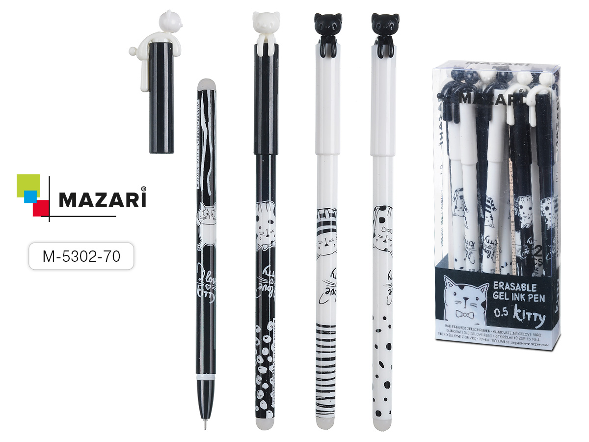 Ручка гелевая синяя 05мм Roof стираемая ассорти корпус MAZARI M-5302-70 35₽