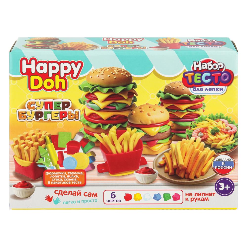 Набор для лепки с формочками Бургер и картошка 24см Happy Doh PDSET-124781 637₽