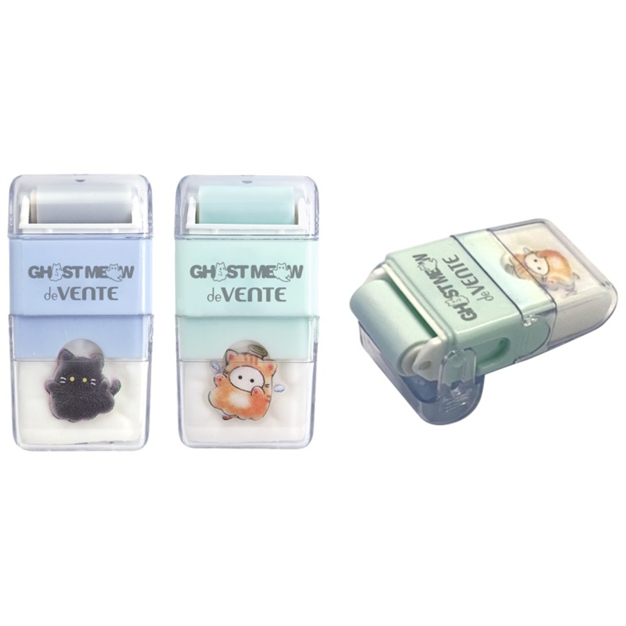 Ластик ЭКО-ПВХ dust-free 60х30мм ролик для крошек пласткорпус Ghost Meow ассорти deVENTE 8030534 61₽