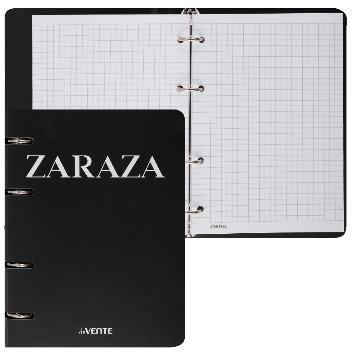 Тетрадь на кольцах А5 120л клетка картобл ZARAZA слим-картон матлам deVENTE 2057523 237₽