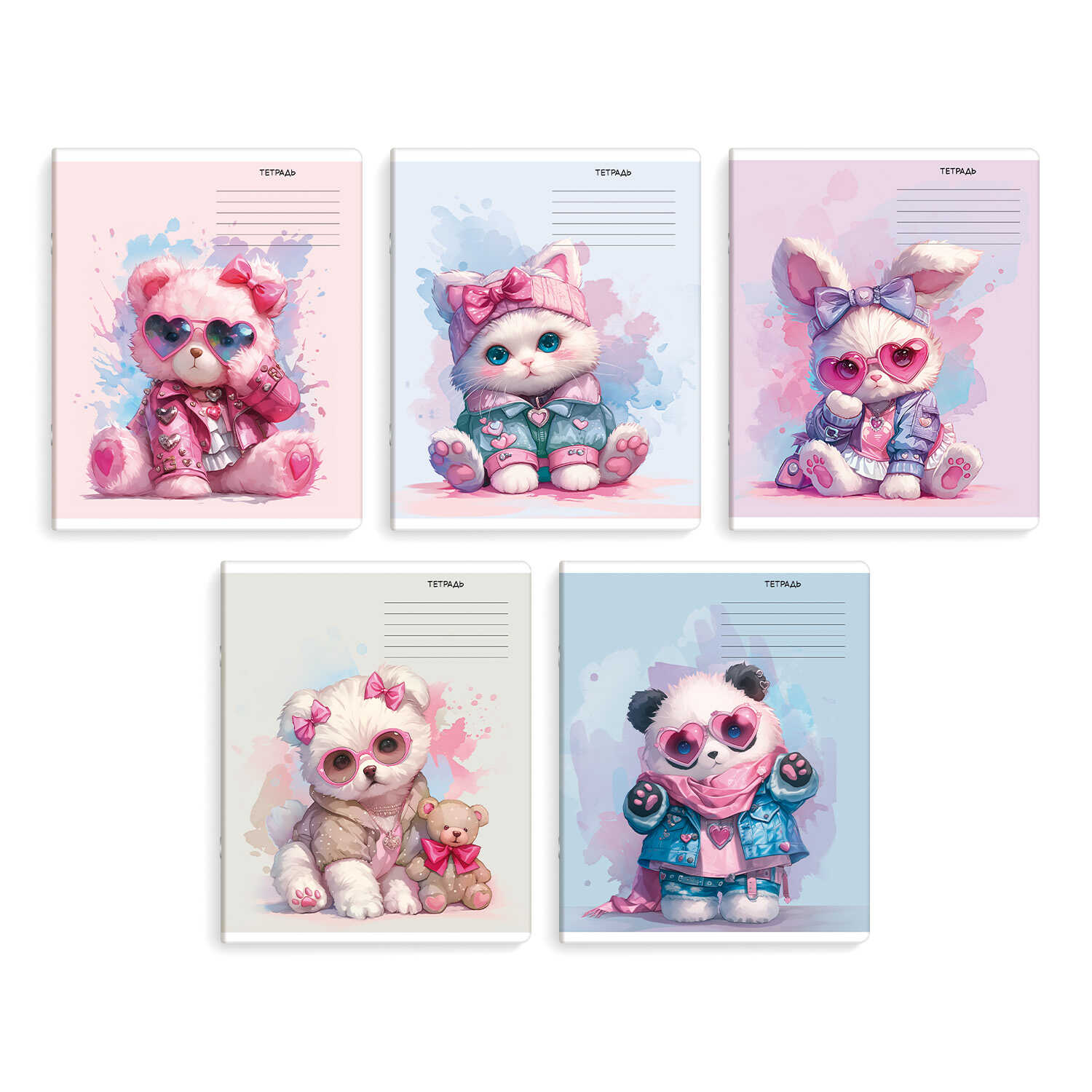 Тетрадь А5 18л клетка скрепка меловкартон Дерзкие зверушки выб УФ-лак ассорти ФЕНИКС 70907 51₽