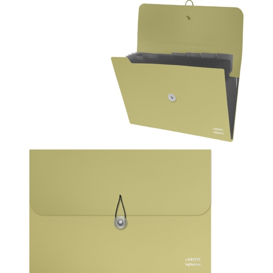 Папка на резинке пластик А4 8отд пл600мкм sigNATURE оливковая deVENTE 3078524 217₽