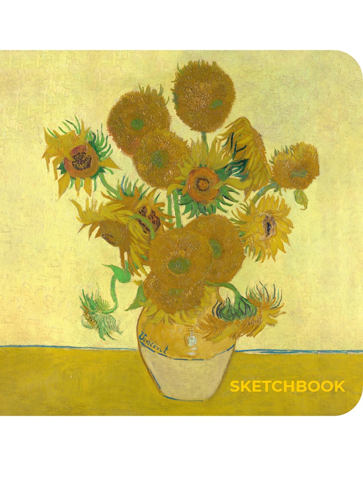 Скетчбук 190х190мм 64л нить твобл MyArt Ван Гог Премиум Подсолнухи 160гм2 ПРОФ-ПРЕСС СБ64-9585 600₽