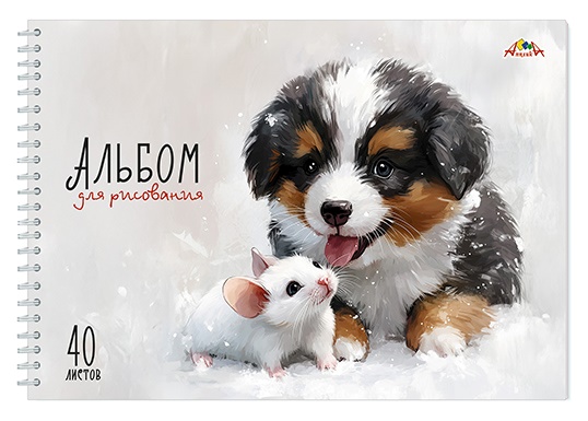 Альбом для рисования А4 40л гребень меловкартон Милые друзья 100гм2 АППЛИКА С0225-84 уни 97₽