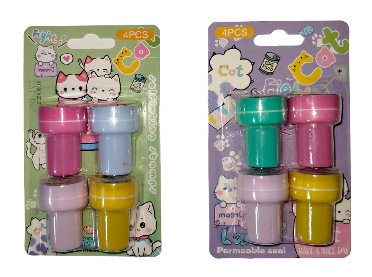 Штампик для творчества набор 4шт Котики ассорти MAZARI M-20738 94₽