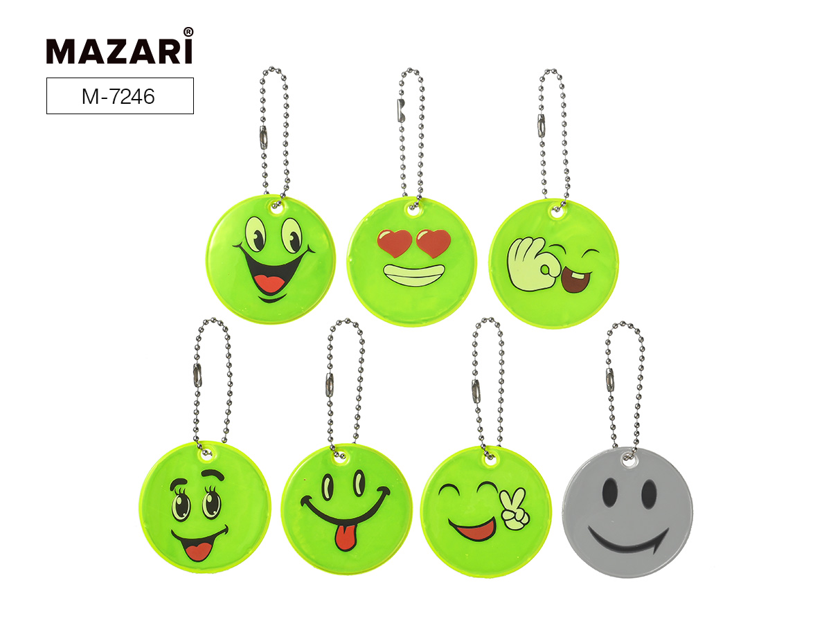 Брелок светоотражающий ПВХ ассорти Смайл ассорти d5 см MAZARI M-7246 40₽