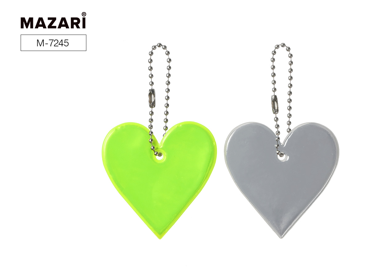 Брелок светоотражающий ПВХ ассорти фигурный Сердце ассорти 2 дизайна MAZARI M-7245 40₽