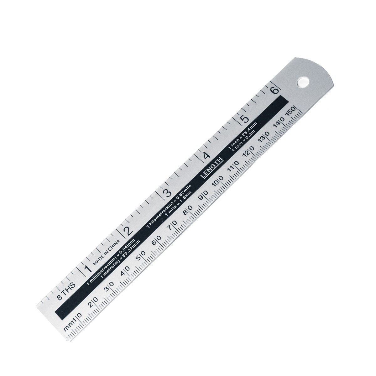 Линейка металл 15см алюминиевая серая ALINGAR AL3749 29₽