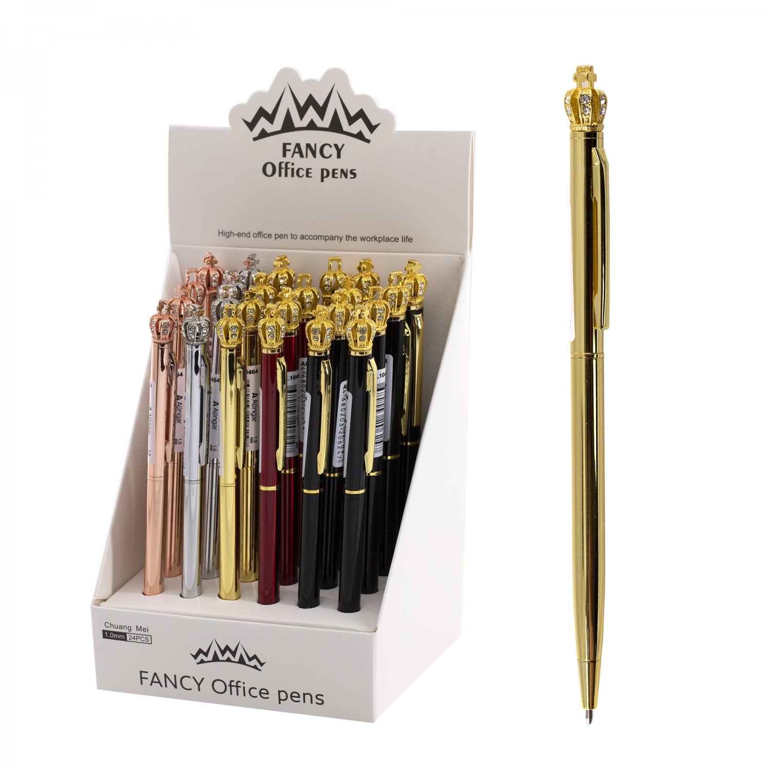 Ручка подарочная шариковая повмех синяя 1мм Корона металл ассорти корпус ALINGAR AL10464 122₽