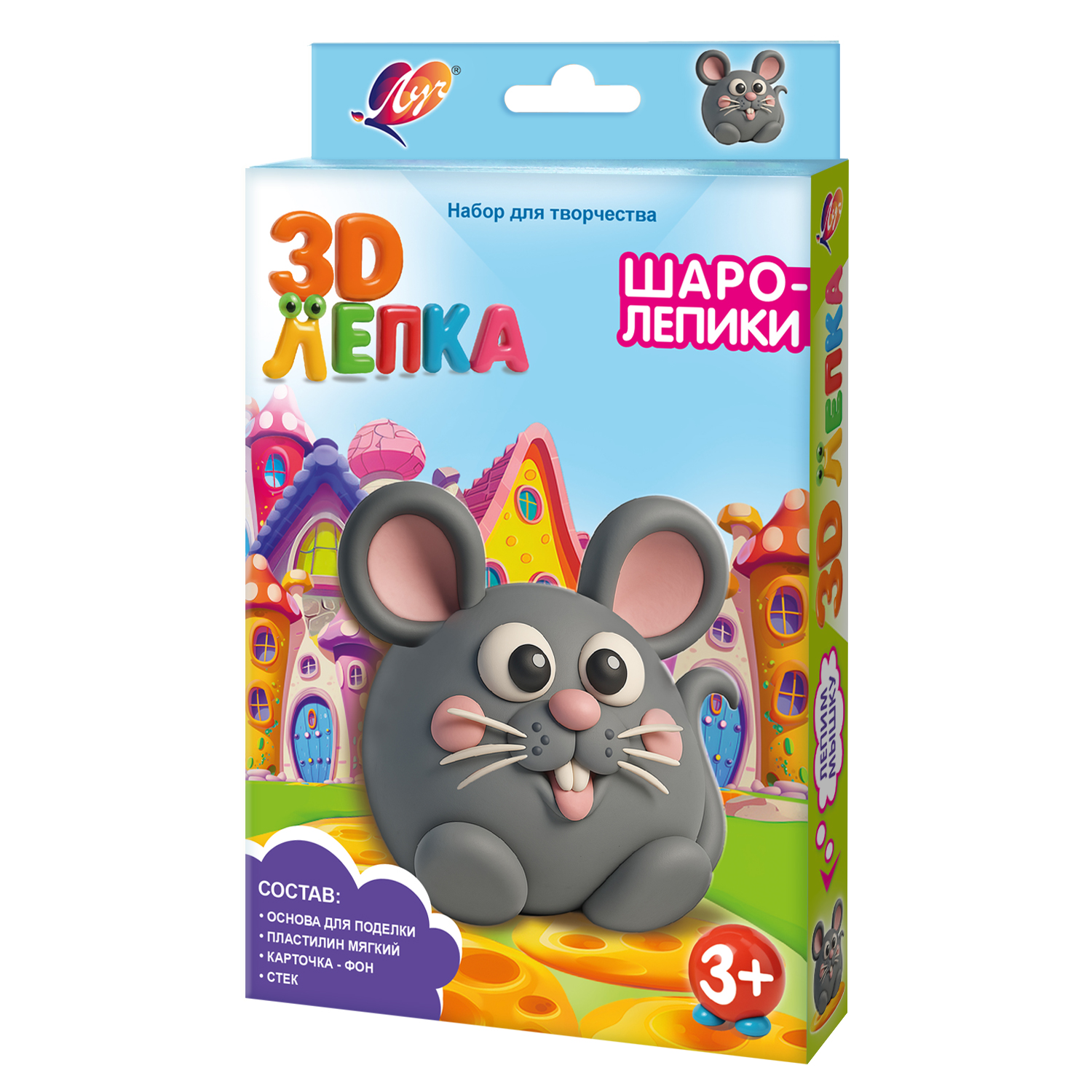 Набор с пластилином Шаролепики Мышка ЛУЧ 35С 2328-08 175₽