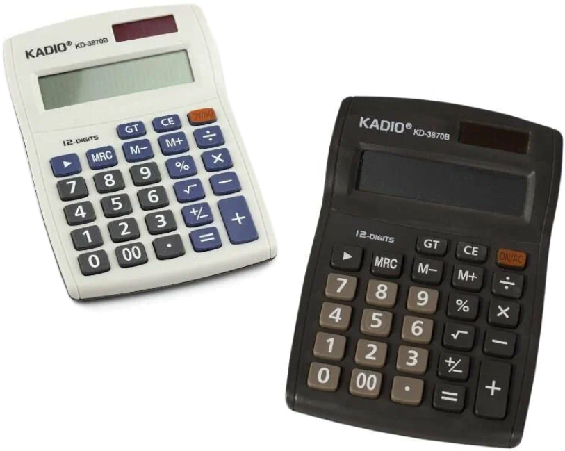 Калькулятор настольный 12 разряд 2-е пит 105х150х15мм KD-3870B ассорти ALINGAR AL6330 310₽