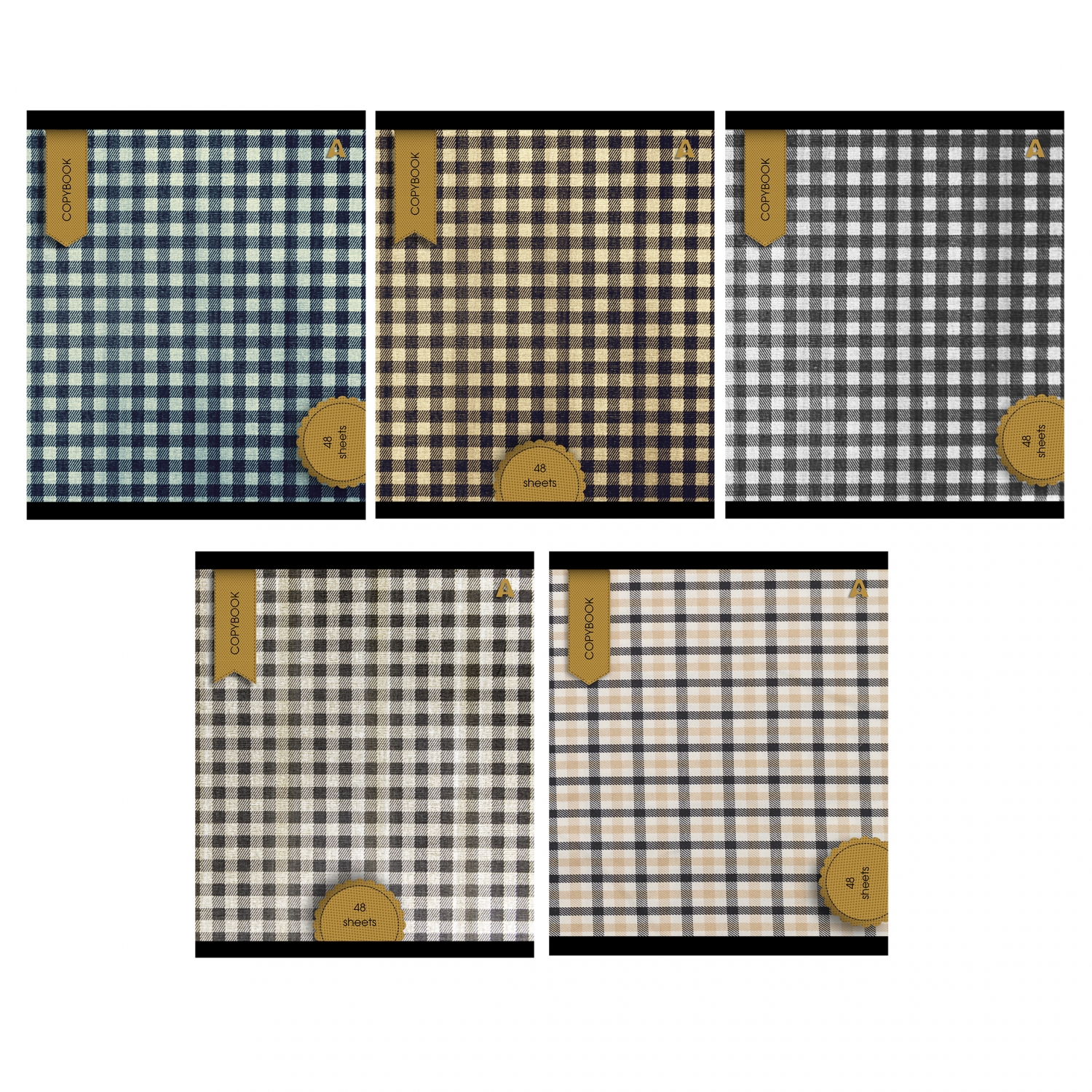 Тетрадь А5 48л линия скрепка меловкартон Scotish cage New ассорти 5 дизайнов ALINGAR AL9949 54₽