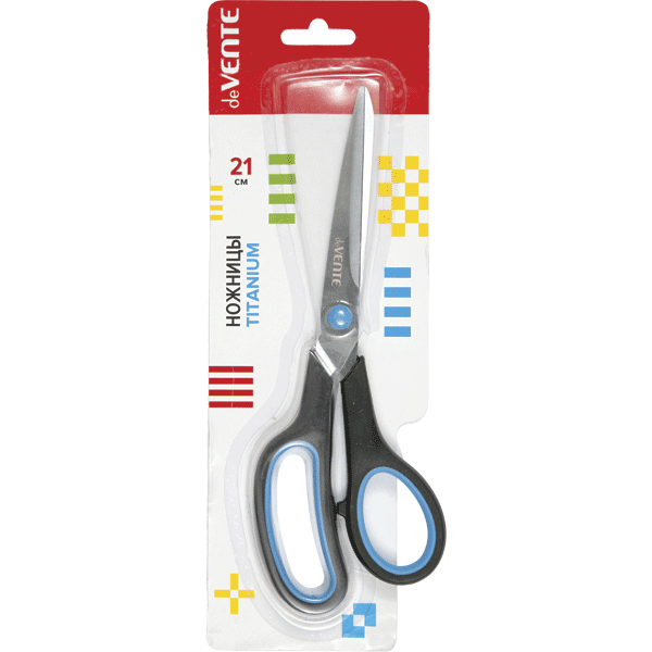 Ножницы офисные 210мм Titanium прорезинручки блистер deVENTE 4091306 101₽