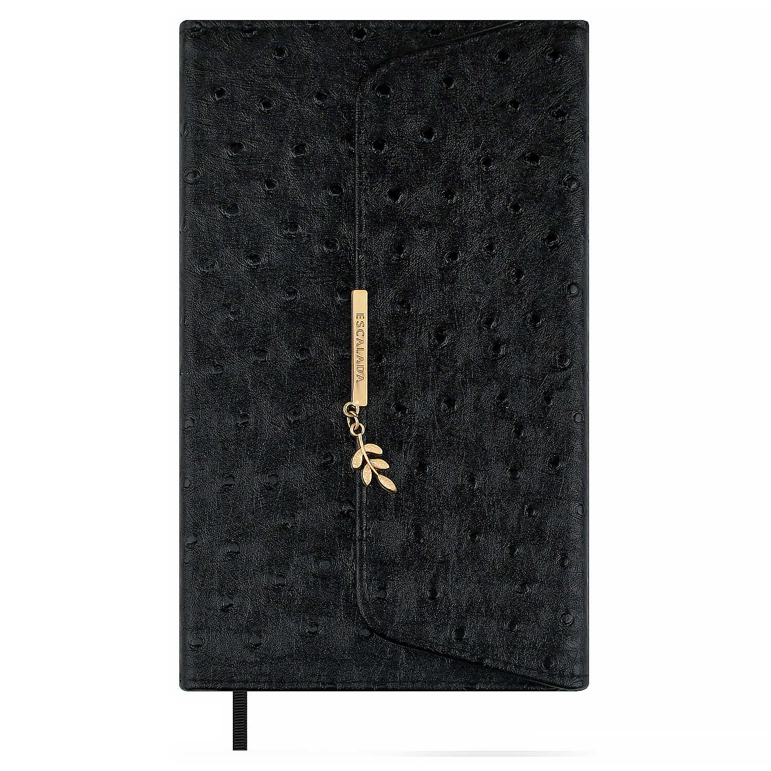 Ежедневник А5 160л недатир твобл Страус черный кожзам ляссе магнклапан ESCALADA 70668 865₽