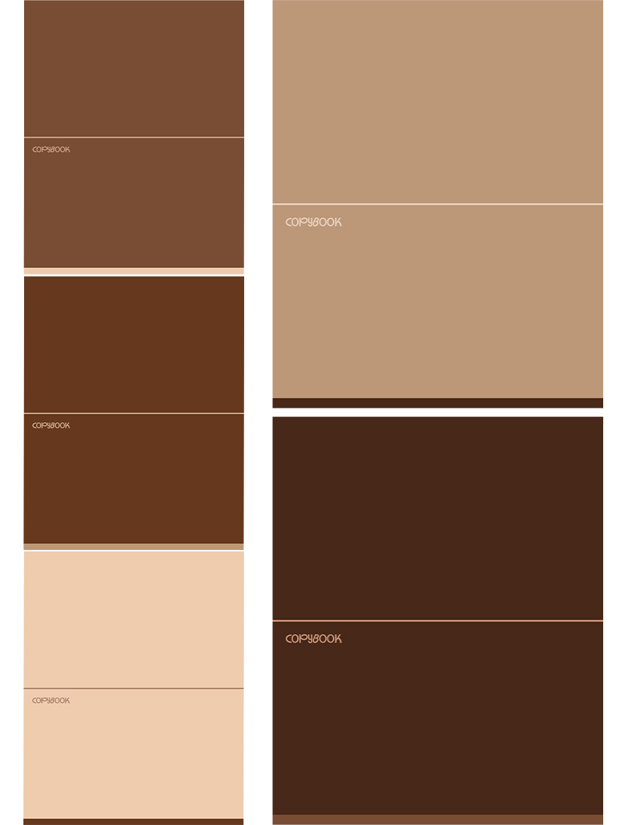 Тетрадь А5 48л клетка скрепка меловкартон Бежево-коричневые оттенки ассорти PROF-PRESS Т48-0132 80₽