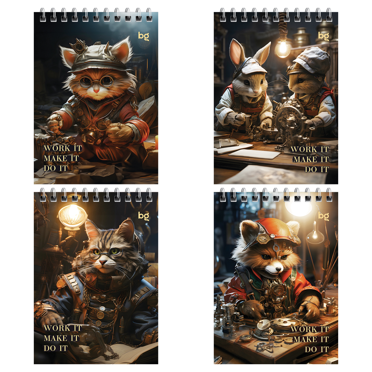 Блокнот А6 40л клетка гребень мягкобл Стимпанк ассорти BG Б6гр40 58723 33₽