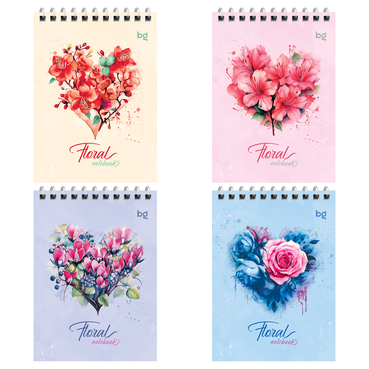 Блокнот А6 40л клетка гребень мягкобл Floral notebook ассорти BG Б6гр40 58703 46₽