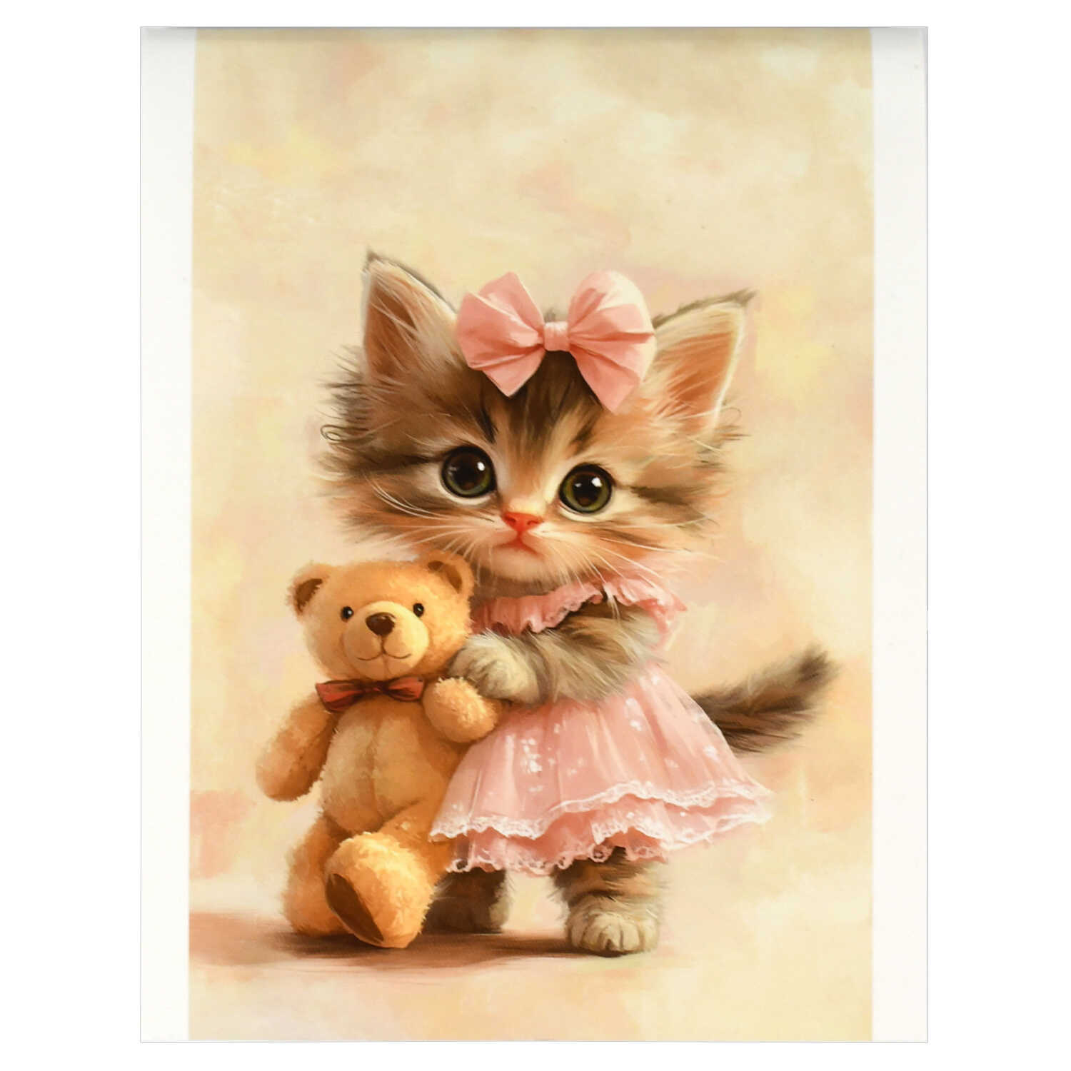 Блокнот А6 40л клетка скрепка мягкобл Котенок с плюшевым мишкой глянцлам ФЕНИКС 71640 63₽