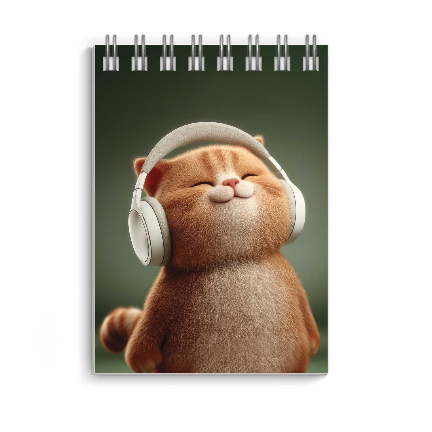 Блокнот А7 40л клетка гребень мягкобл Кот в наушниках УФ-лак ФЕНИКС 73409 44₽