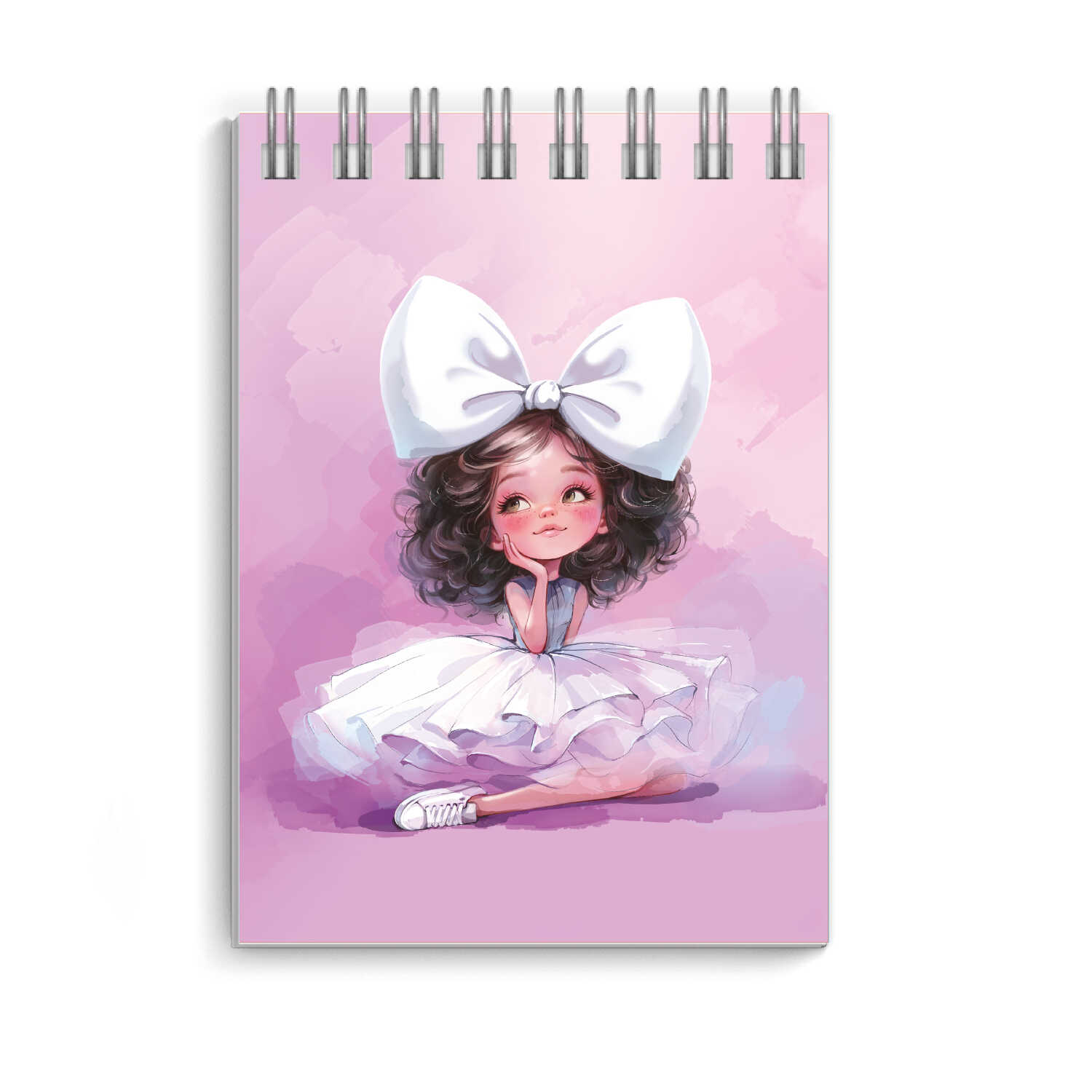 Блокнот А7 40л клетка гребень мягкобл Балерина с бантом УФ-лак ФЕНИКС 73415 44₽