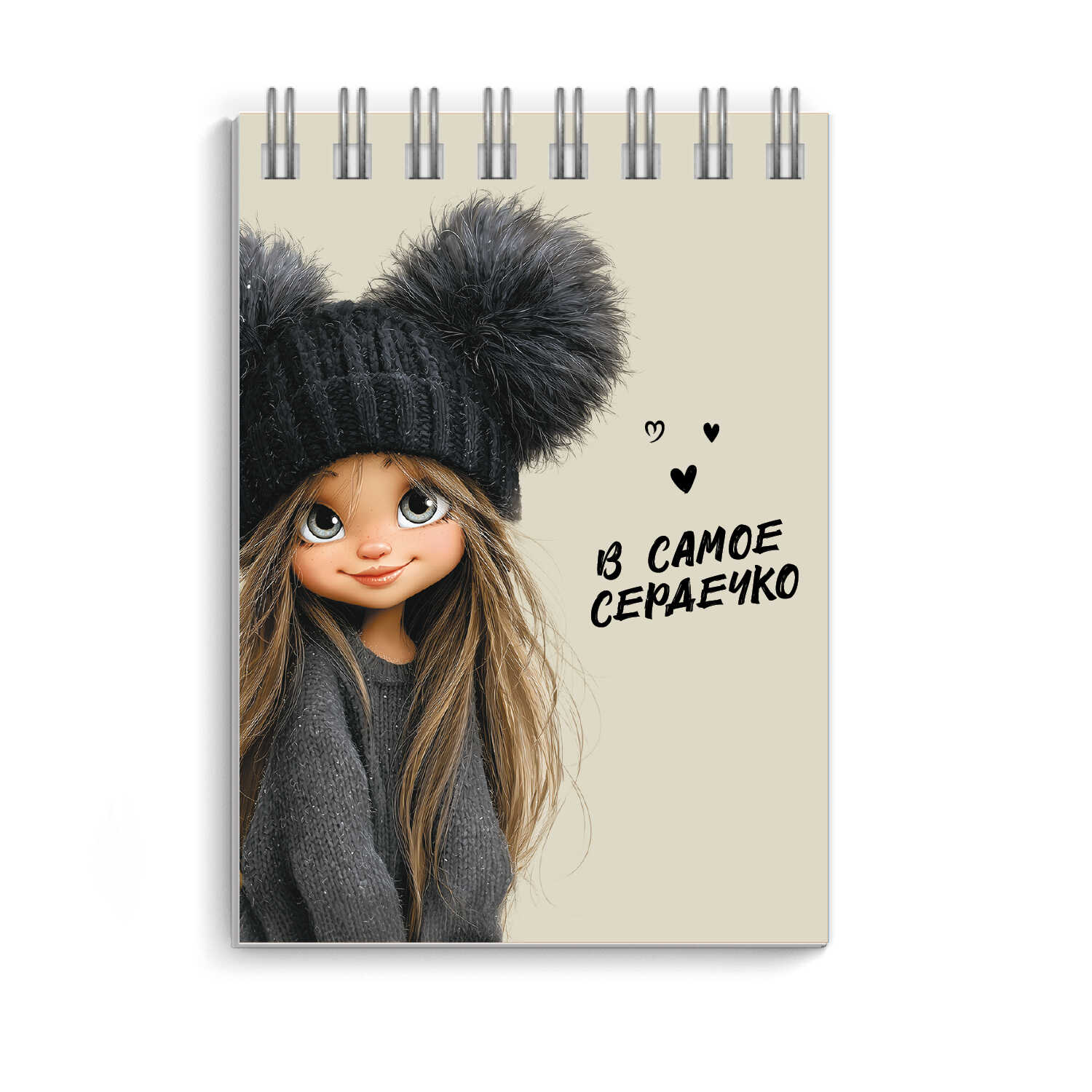 Блокнот А7 40л клетка гребень мягкобл Девчонка в шапке УФ-лак ФЕНИКС 73419 44₽