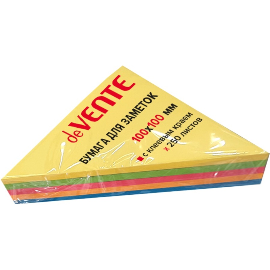 Блок клейкий 100x100мм 250л 5цв Sandwich неон deVENTE 2010512 93₽