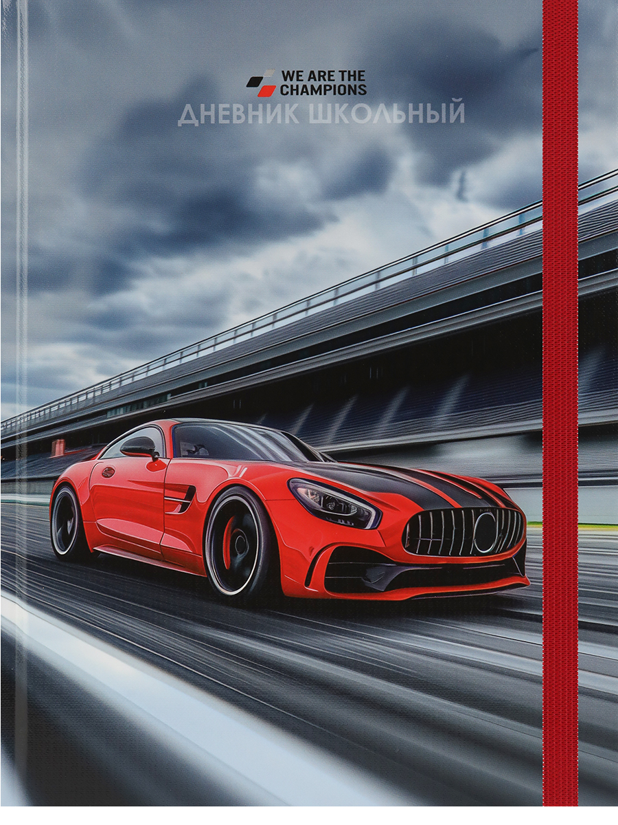 Дневник универсальный твобл Ярко-красный спорткар-4 глянцлам лен резинка PROF-PRESS Д40-9434 муж 132₽
