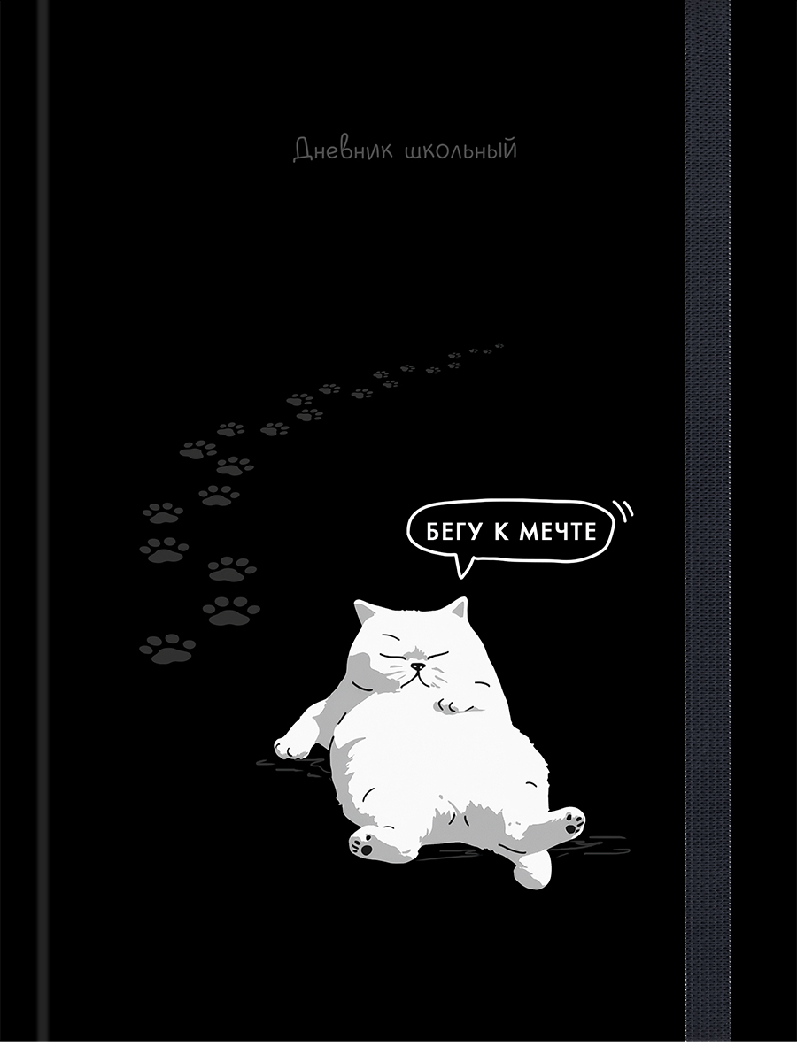 Дневник универсальный твобл Забавный дизайн на черном-4 глянцлам резинка PROF-PRESS Д48-9540 уни 124₽