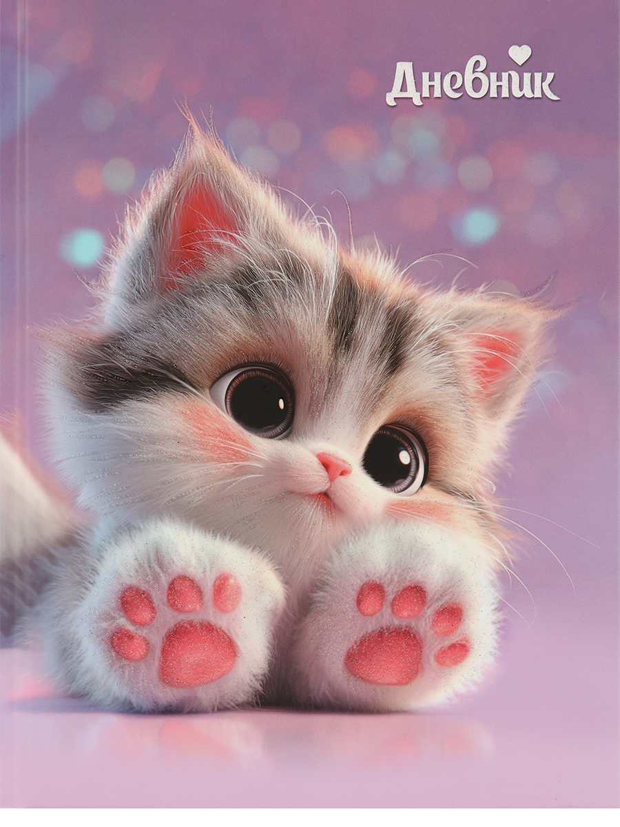 Дневник универсальный твобл Милый котик-6 матлам глиттер PROF-PRESS Д40-9493 жен 121₽