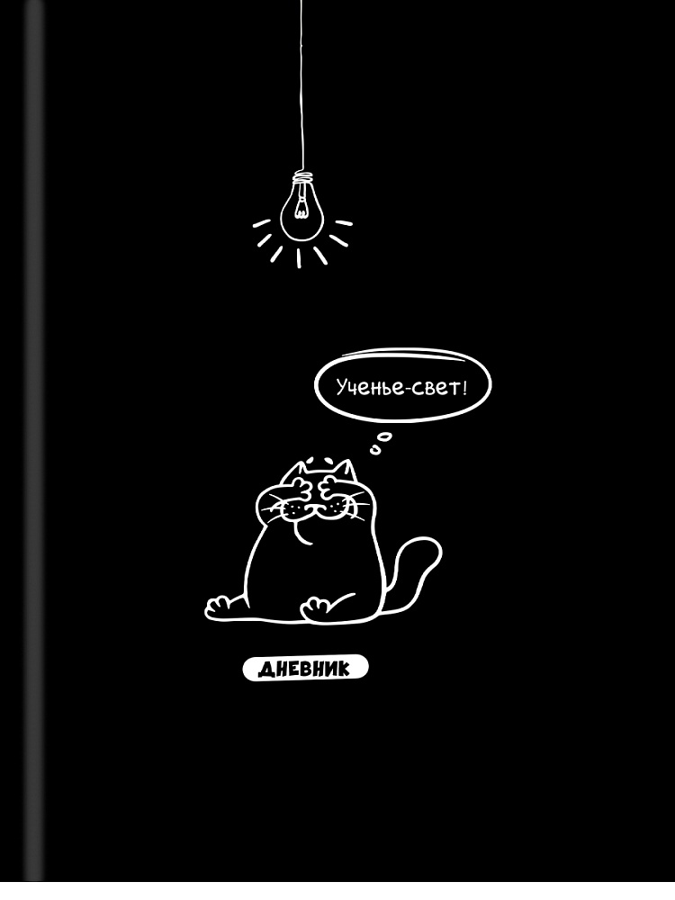 Дневник универсальный твобл Забавный дизайн на черном-1 глянцлам PROF-PRESS Д48-9537 уни 114₽