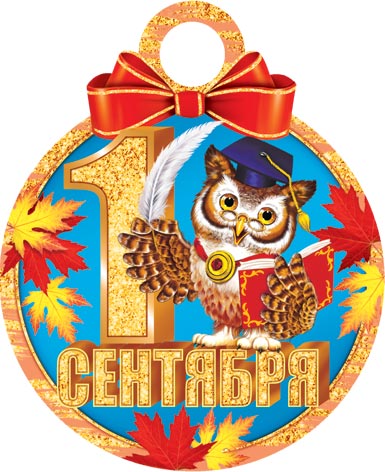 

7-06-1329 Медаль бумажная D=100мм 1 сентября С текстом