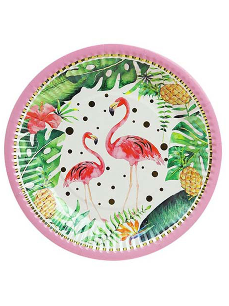 

СП-5308 Набор 23см Тарелки бумажные Красивые фламинго 6шт