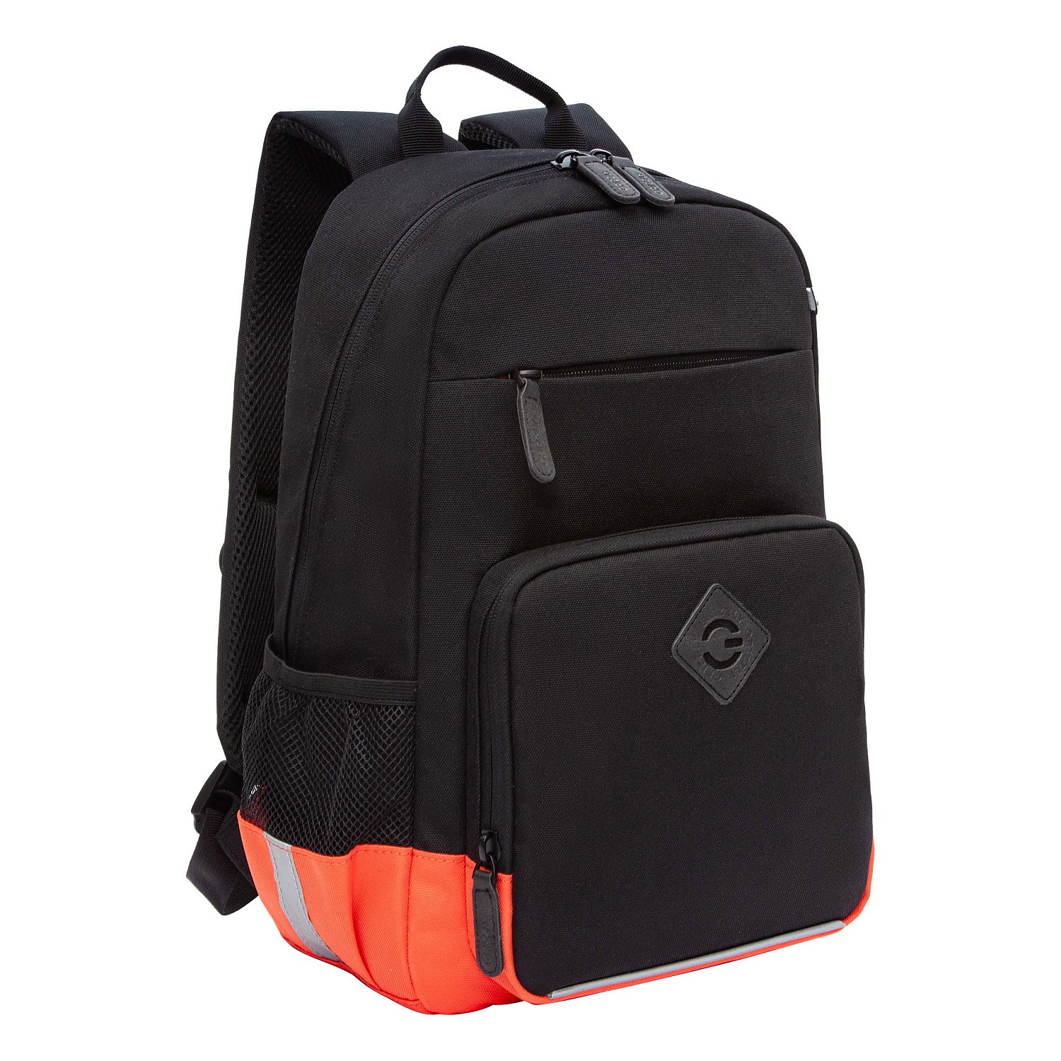 Рюкзак школьный 1отд Черный-оранжевый 25х40х13см GRIZZLY 3227₽