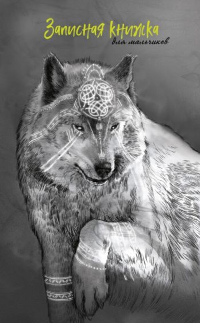 

Книжка записная для мальчиков 130х210мм 56л скрепка линия Волк soft touch Alpha-Trend 410020