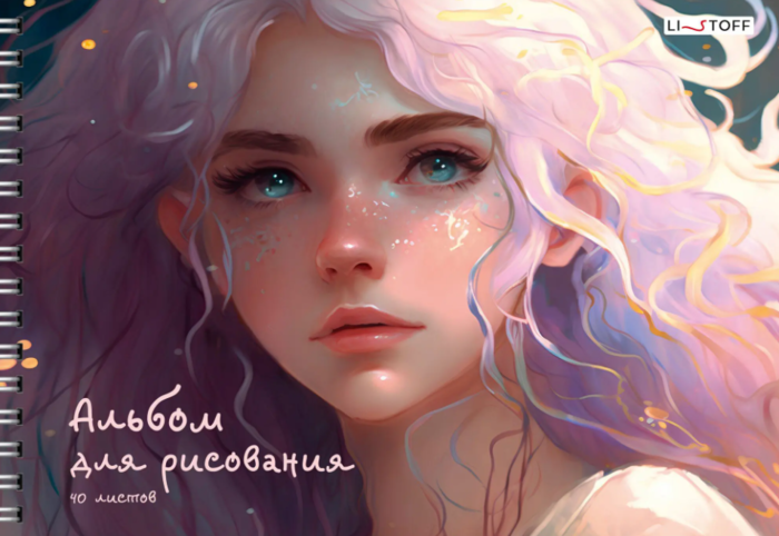 

Альбом для рисования А4 40л гребень Нежная 110г/м2 Listoff АСБ402532 (жен)