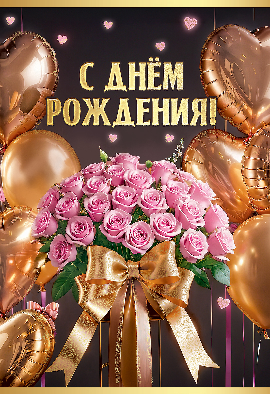

1804893 Открытка А5 С Днем рождения! (жен) С текстом Цветные блестки в лаке