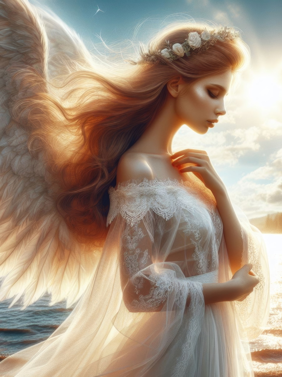 

Мозаика алмазная 30х40см Ангел на берегу моря